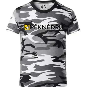 Chlapecké tričko Pěkně dřu lžíce - Dětské maskáčové triko - 122 cm/6 let ( Šedý maskáč )