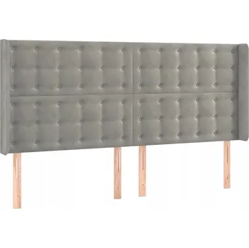 Čelo postele Uszak Aksamitový 183x16x118/128cm Šedé