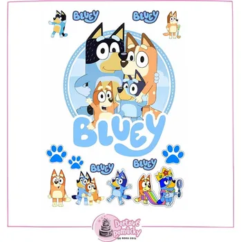 Jedlá dekorace na dort Pohádka Bluey č.5 - jedlý papír - Bez úprav / Jedlý papír / Bez decor gelu