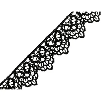 Stuha Vzdušná krajka šíře 35 mm Varianta: 1 černá, Balení: 13.5 m