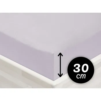 Prostěradlo Jersey napínací prostěradlo na vysokou matraci JR-028 Světle šedé 200 x 200 - výška 30 cm
