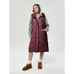 Sinsay - Prošívaná vesta s kapucí - karmínová - 582FH-92X - 582FH-92X-XXS