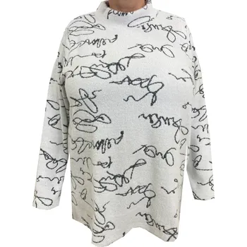 Dámský svetr Dámský svetřík s nízkým stojáčkem - v nadměrné velikosti 4542