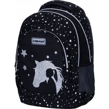 Školní batoh vícekomorový Head černý, odstíny šedé a stříbrné 20 l