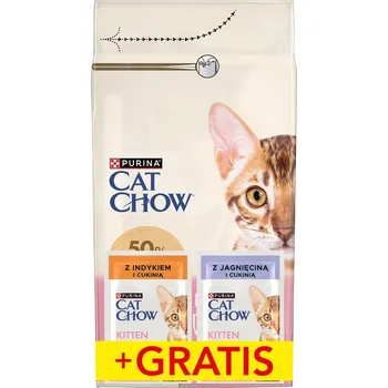 Volný čas PURINA Cat Chow Kitten Krmivo bohaté na kuřecí maso 1,5kg + 2 sáčky ZDARMA