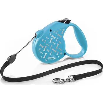 Obojek pro psa flexi Standard Bone lanko, modrá