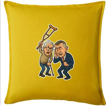 Polštář Babiš a berle - Polštář 50x50 - 50x50 - Pouze potah ( Žlutá )