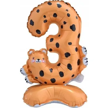 Balónek Foliový Stojící Balónek Číslo 3 Leopard MINI