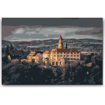 Malování podle čísel - Zámek Velikost: 40x60cm, Rámování: Pouze srolované plátno