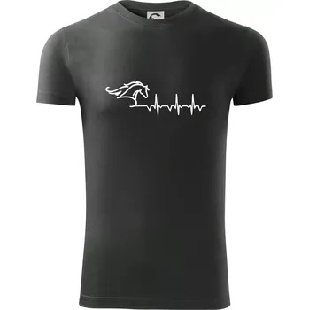 Pánské tričko Hlava koně EKG - Viper FIT - Pánské zůžené tričko - 2XL ( Tmavá břidlice (šedá se zeleným nádechem) )