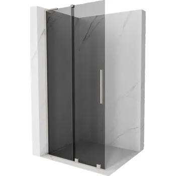 Mexen Velar L posuvná sprchová stěna Walk-in 90 x 200 cm, grafit 8 mm, kartáčovaný nikl - 871-090-003-43-97 Sprchové stěny