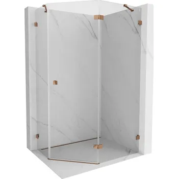 Mexen Lunar pětiúhelníková sprchová kabina pravá 90 x 80 cm, průhledná, růžové zlato - 831-090P-080L-60-00-P Sprchové kouty