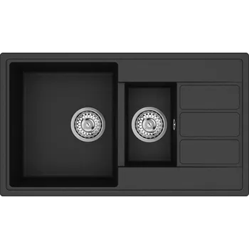 Granitový dřez Granitový dřez Helika ECO-4 black metallic