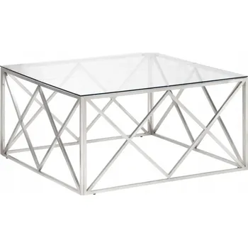 Konferenční stolek Konferenční stolek SKLO 100x100x50 stříbrný