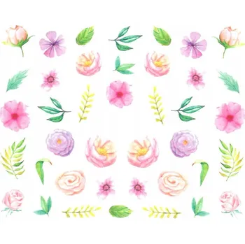 Samolepky na Zdobení Nehtů Vodolepky Barevné Květiny BN-927