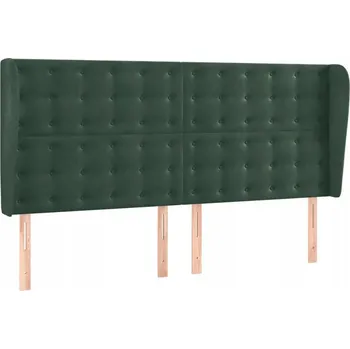 Čelo postele Ušák Samet 203x118/128cm Tmavě zelená