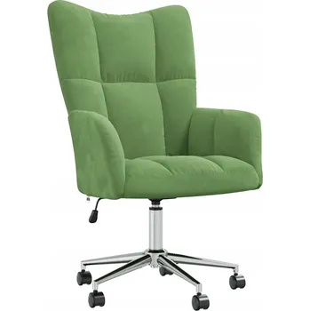 Křeslo Otočné křeslo světle zelené, samet, nastavitelná výška, 61,5x69x(94,5-
