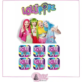 Jedlá dekorace na dort Lollipopz č.1 - jedlý papír - Bez úprav / Jedlý papír / Bez decor gelu