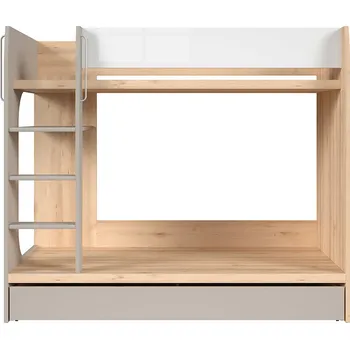 Postel Black Red White NAMEK patrová postel LOZ1S/90/P patrová postel buk iconic/bílý lesk/šedá