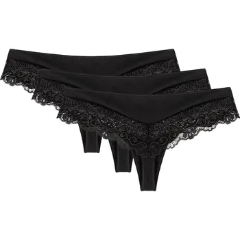 Kalhotky Tanga Wol-Bar Sirtaka 3 pcs Barva: Černá, Velikost: S