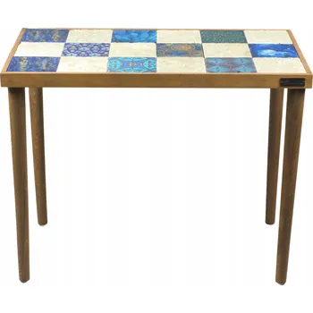 Konferenční stolek Konferenční stolek z travertinu, obdélníkový, dřevěný rám, 62x32 cm Blue Cape