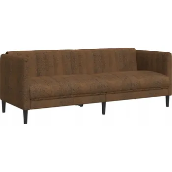 Pohovka Třímístná pohovka z umělého semiše hnědá 193x76,5x74,5 cm