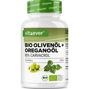 Rostlinný olej Vit4ever BIO Olivový a Oregánový olej - 90 kapslí 80 % karvakrol, bohatý na polyfenoly a oleuropein