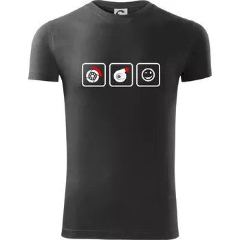 Pánské tričko Turbodiesel úsměv - Viper FIT - Pánské zůžené tričko - S ( Tmavá břidlice (šedá se zeleným nádechem) )