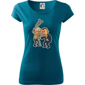Dámské tričko Babiš a berle - Dámské triko Pure - S ( Petrolejová )