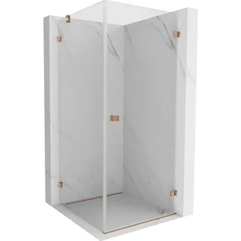 Mexen Lunar-B sprchový kout otočný pravý 100 x 100 cm, transparentní, kartáčovaná měď - 832-100-100-65-00-P Sprchové kouty