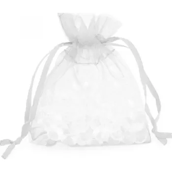 Dárková taška Dárkový sáček organza 15 x 23 cm - stříbrná - 249659