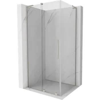 Mexen Velar L sprchový kout posuvný 120 x 90 cm, transparentní, kartáčovaný nikl - 871-120-090-03-97 Sprchové kouty