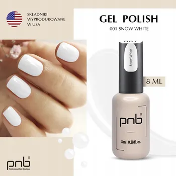 Lak na nehty PNB Gel Polish 001 Snow White 8 ml Gel lak – Odstín Sněhurka