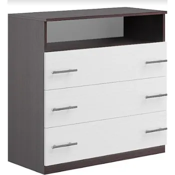 Komoda VerDesign STANA komoda, bílé dřevo-wenge