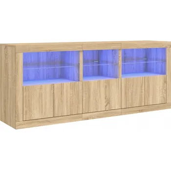 Komoda Komoda LED dub sonoma 162x37x67 cm - Velký úložný prostor, osvětlení