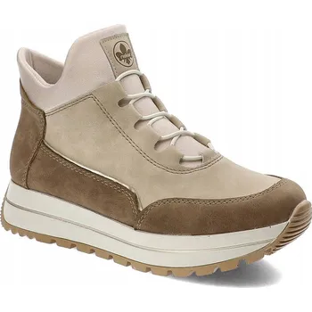 Dámské tenisky Dámské zimní tenisky Kotníkové Boty Rieker N4051 béžové na platformě 37