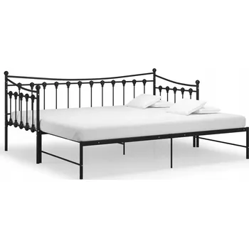 Pohovka Univerzální rozkládací pohovka METAL 206x184,5x91,5 černá