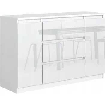 Komoda Komoda Meble Masztalerz bílý lesk, 3 zásuvky, 2 dvířka