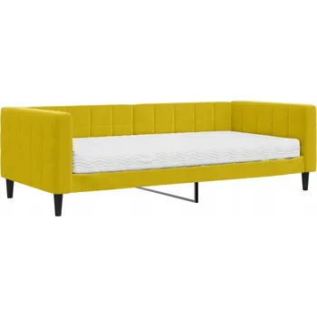 Pohovka Žlutá rozkládací pohovka 2v1 s matrací 223x100x68 cm