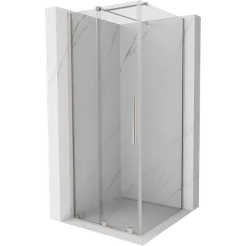 Mexen Velar sprchový kout posuvný 110 x 110 cm, transparentní, kartáčovaný nikl - 871-110-110-01-97 Sprchové kouty