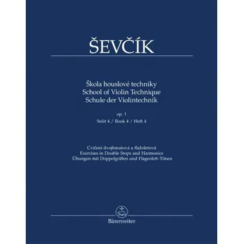 Umění Škola houslové techniky op. 1, sešit 4, Cvičení dvojhmatová a flažoletová