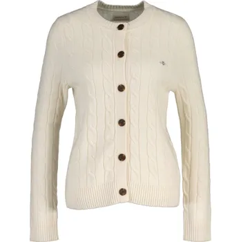 Dámský svetr KARDIGÁN GANT LAMBSWOOL CABLE KNIT CARDIGAN CREAM