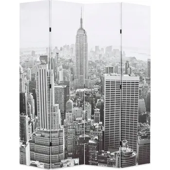 Paraván Dekorační paraván 160x170 cm bílo-černý s potiskem NYC