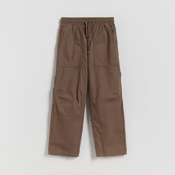 Chlapecké kalhoty Reserved - Bavlněné kalhoty parachute - tmavě hnědá - 632FM-89X - 632FM-89X-116