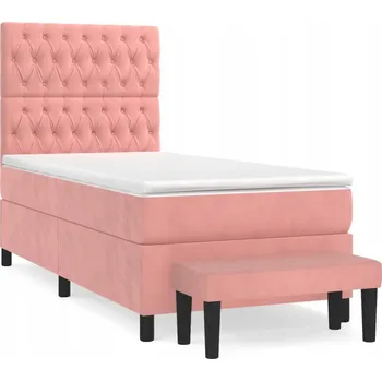 Postel Čalouněná jednolůžková postel 90x190 růžové odstíny