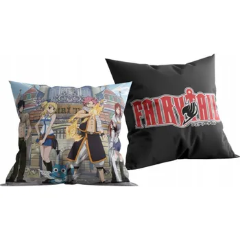 Polštář Polštář Fairy Tail 40x40 – oboustranný s postavičkami a logem anime