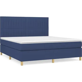 Postel Dřevěná manželská postel 180x200 cm, modrá