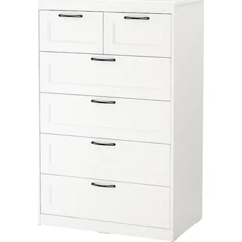 Komoda IKEA SONGESAND Komoda, 6 zásuvek, bílá 82x126 cm