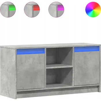Televizní stolek TV skříňka s LED světlem 100x34x50 šedá betonu