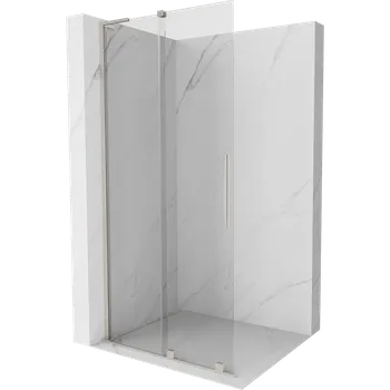 Mexen Velar L posuvná sprchová stěna Walk-in 110 x 200 cm, transparentní 8 mm, kartáčovaný nikl - 871-110-003-03-97 Sprchové stěny
